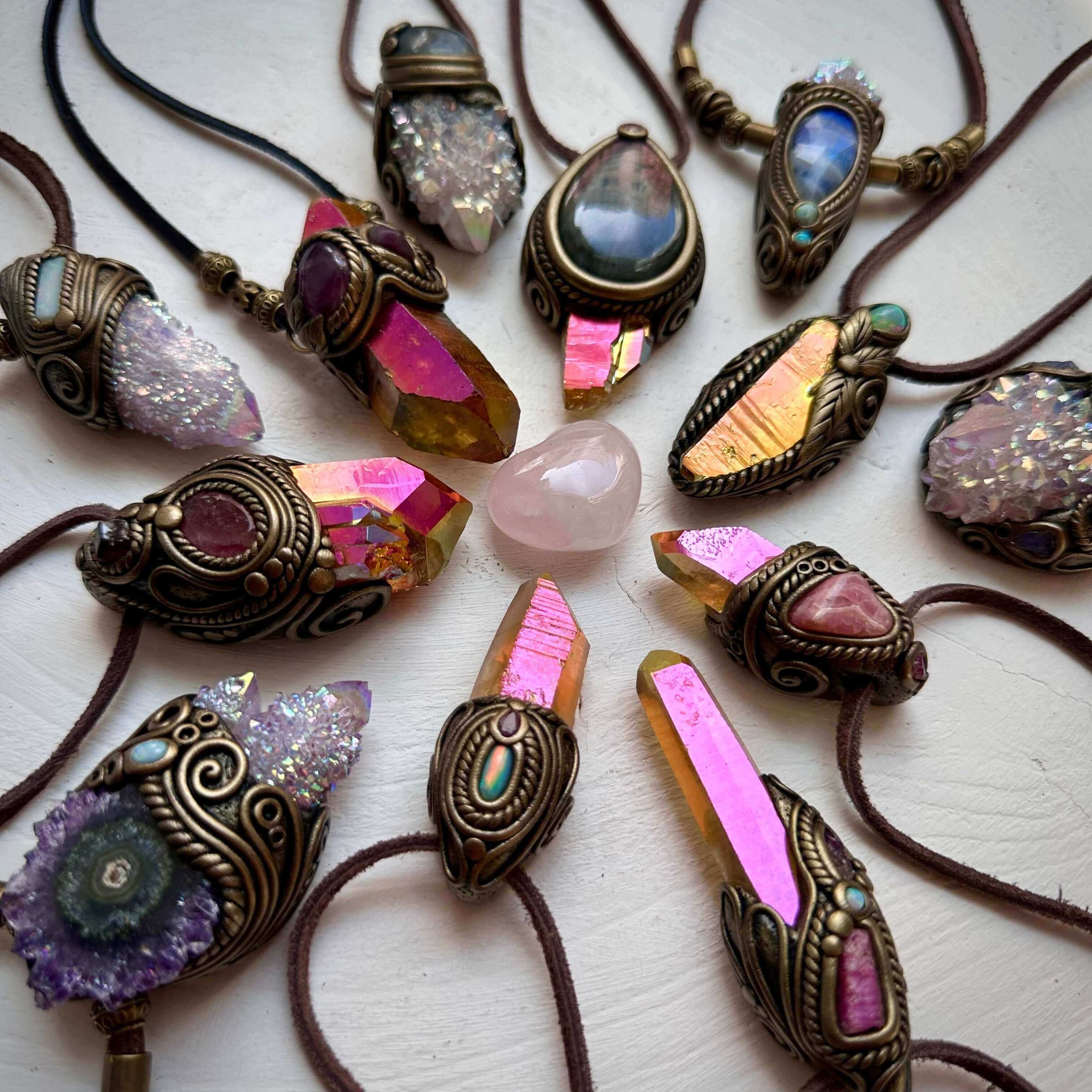 Three Crystals Necklaces - FairyGardenGlow