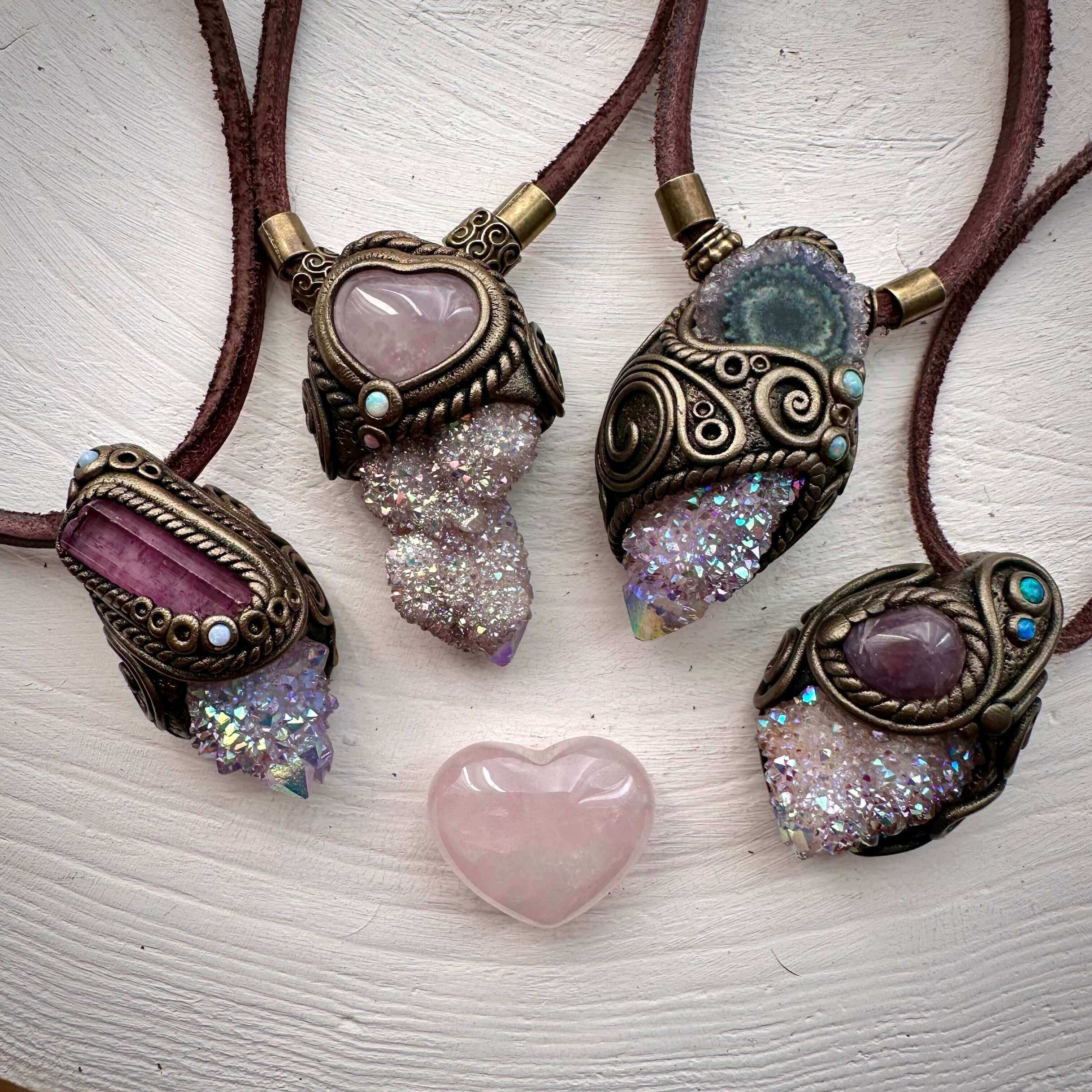 Aura Quartz Necklaces - FairyGardenGlow