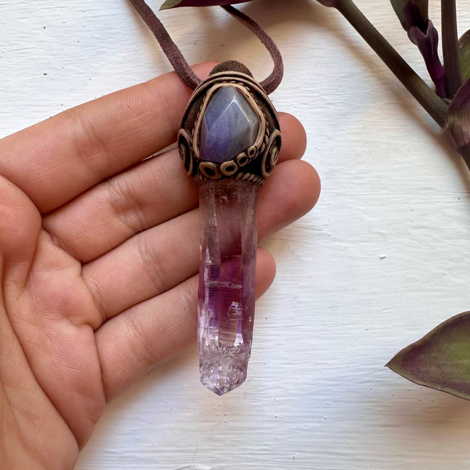Vera Cruz Amethyst and Tanzanite Pendant Necklace - FairyGardenGlow