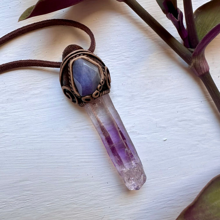 Vera Cruz Amethyst and Tanzanite Pendant Necklace - FairyGardenGlow