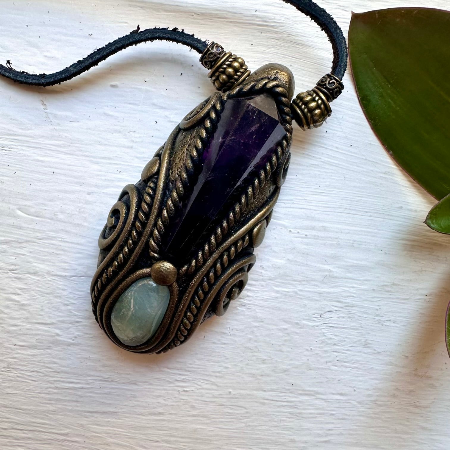 Amethyst and Aquamarine Necklace - FairyGardenGlow