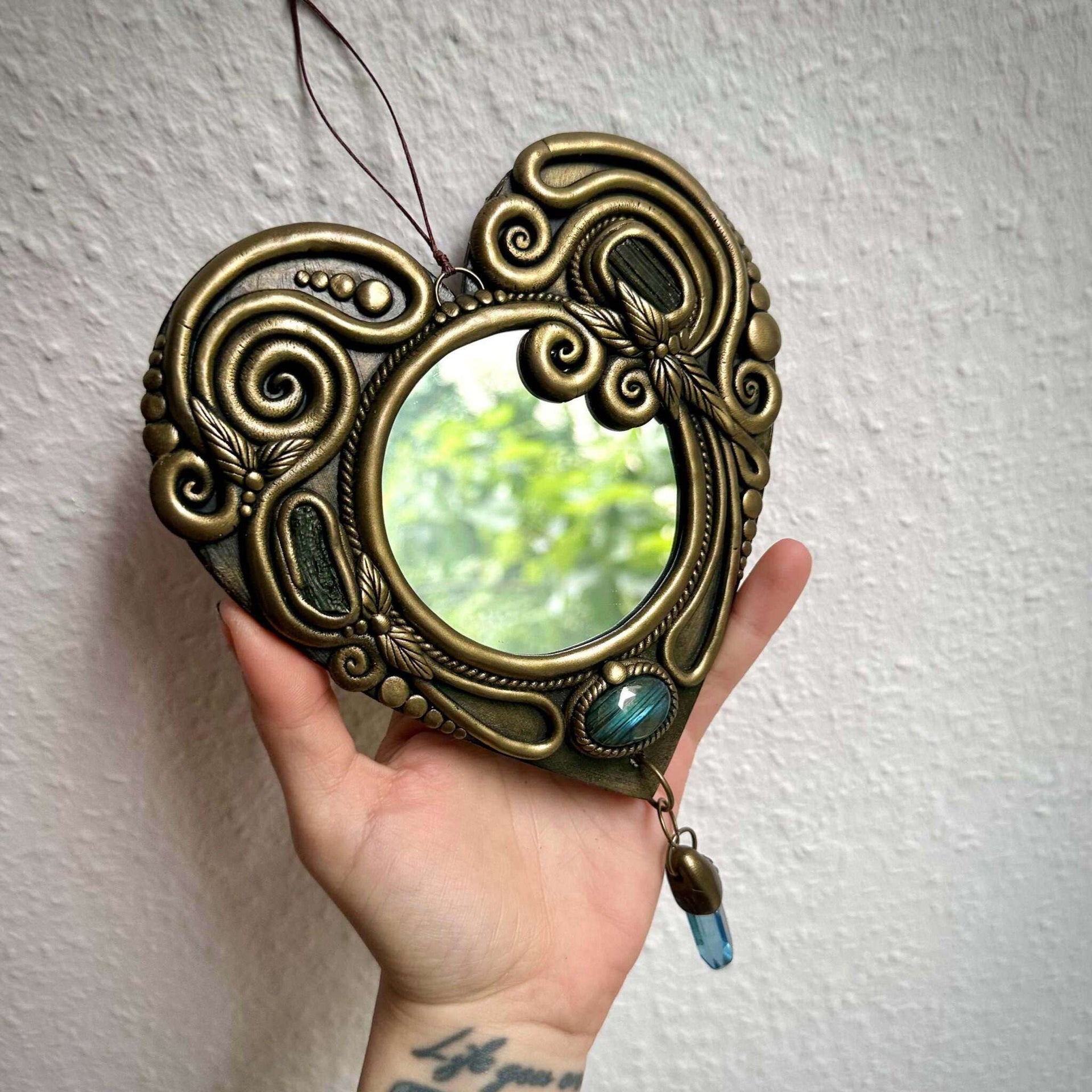 Crystal Mirror Wall Hanging - 21 cm - FairyGardenGlow