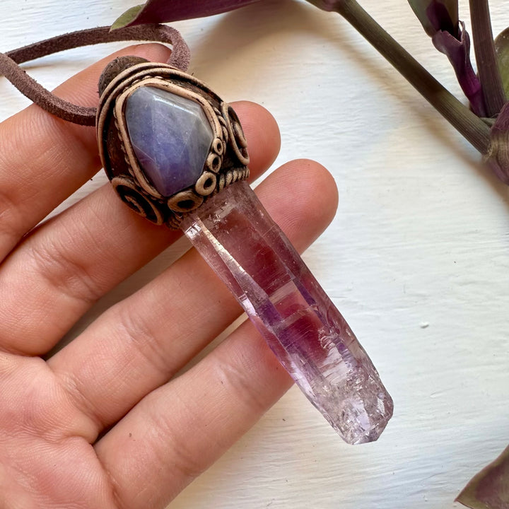 Vera Cruz Amethyst and Tanzanite Pendant Necklace - FairyGardenGlow