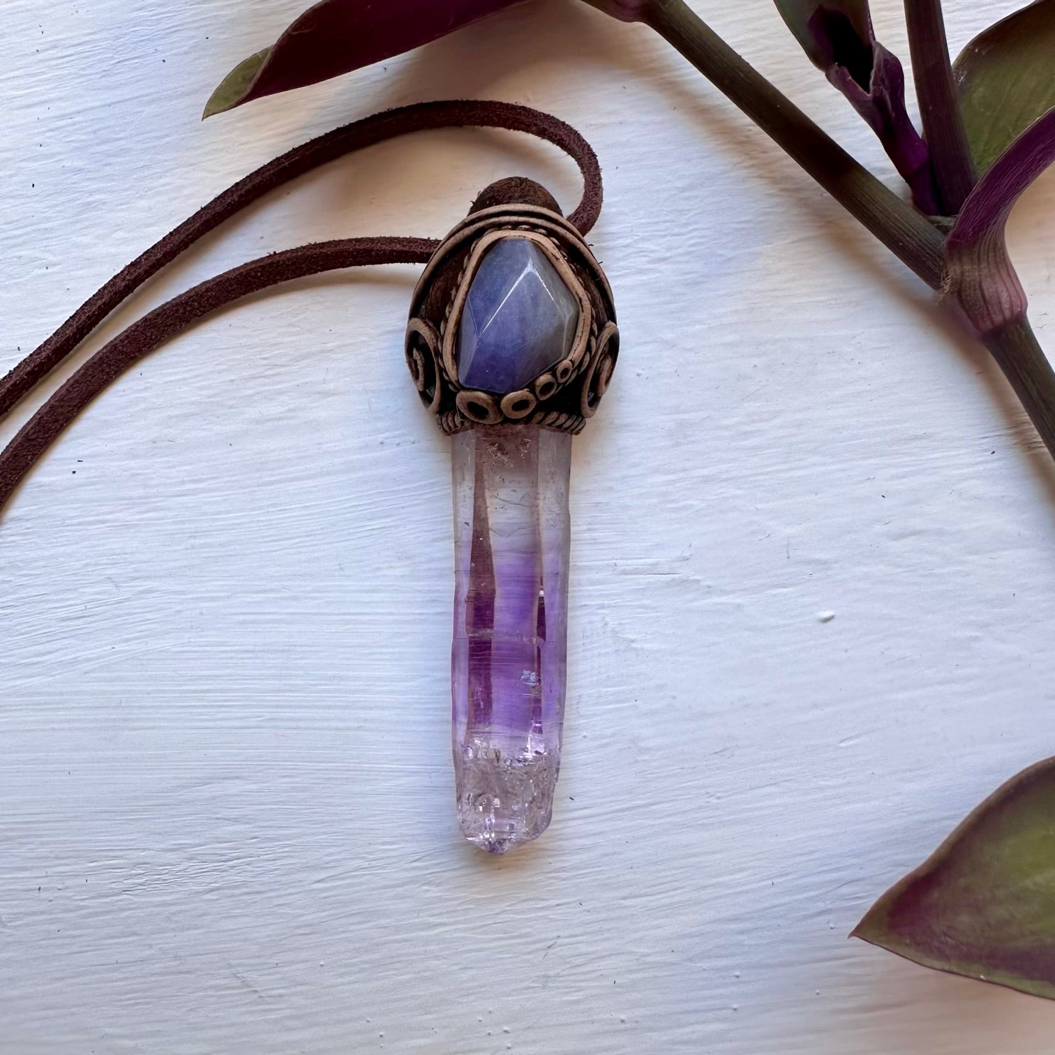 Vera Cruz Amethyst and Tanzanite Pendant Necklace - FairyGardenGlow