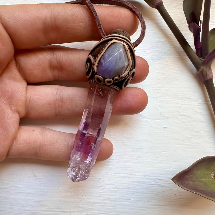 Vera Cruz Amethyst and Tanzanite Pendant Necklace - FairyGardenGlow