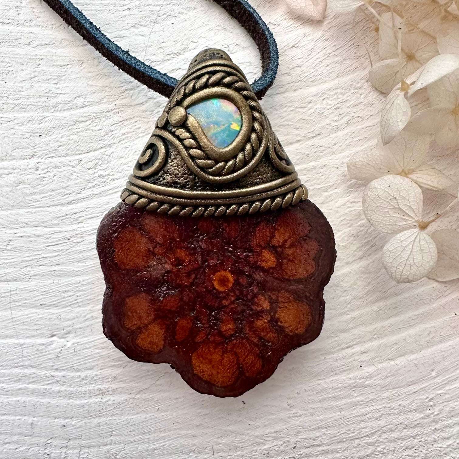 Ayahuasca and Australian Opal Necklace - FairyGardenGlow