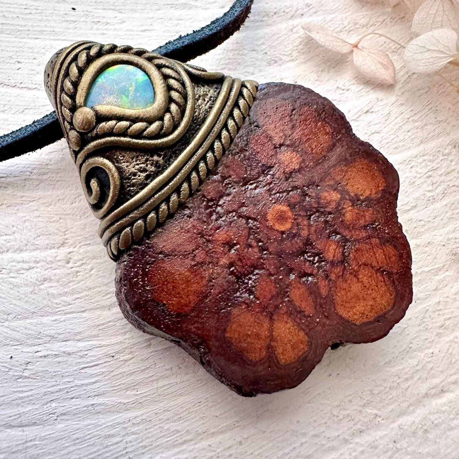 Ayahuasca and Australian Opal Necklace - FairyGardenGlow