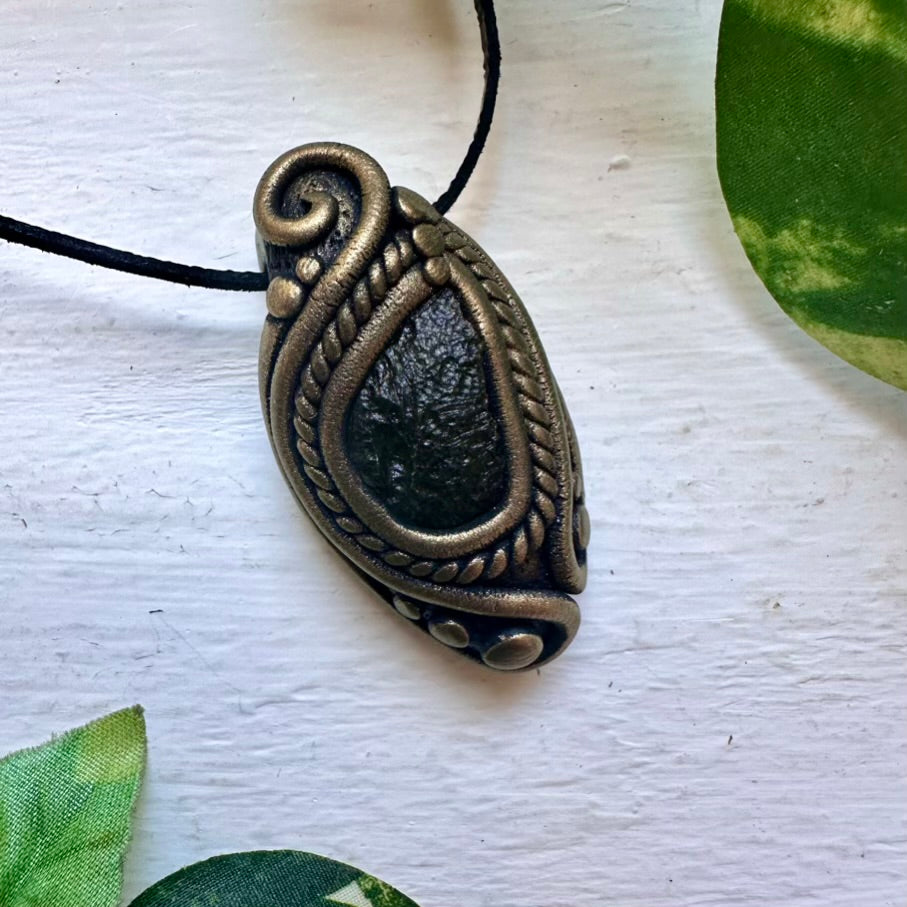 Moldavite Handmade Pendant Necklace - FairyGardenGlow
