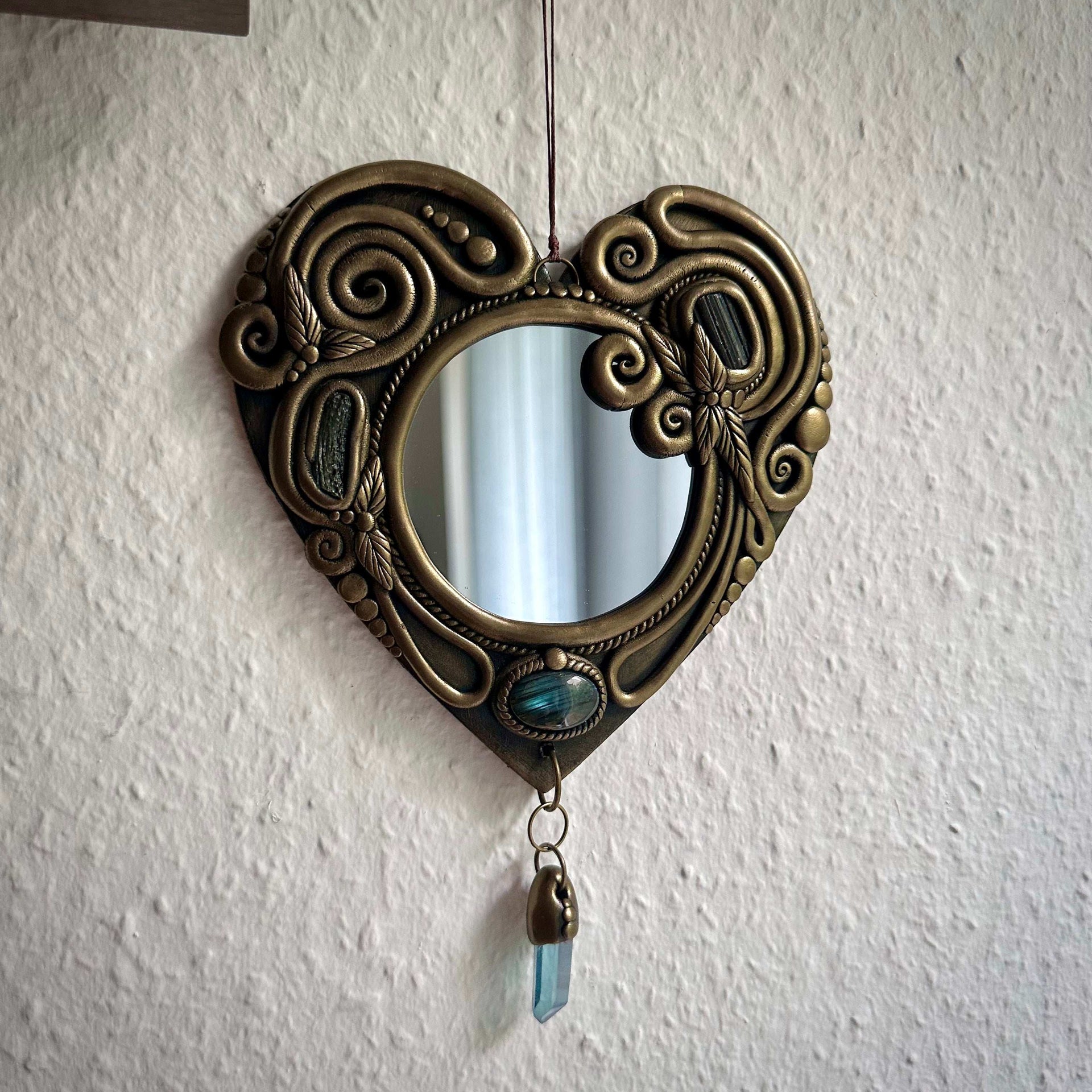 Crystal Mirror Wall Hanging - 21 cm - FairyGardenGlow