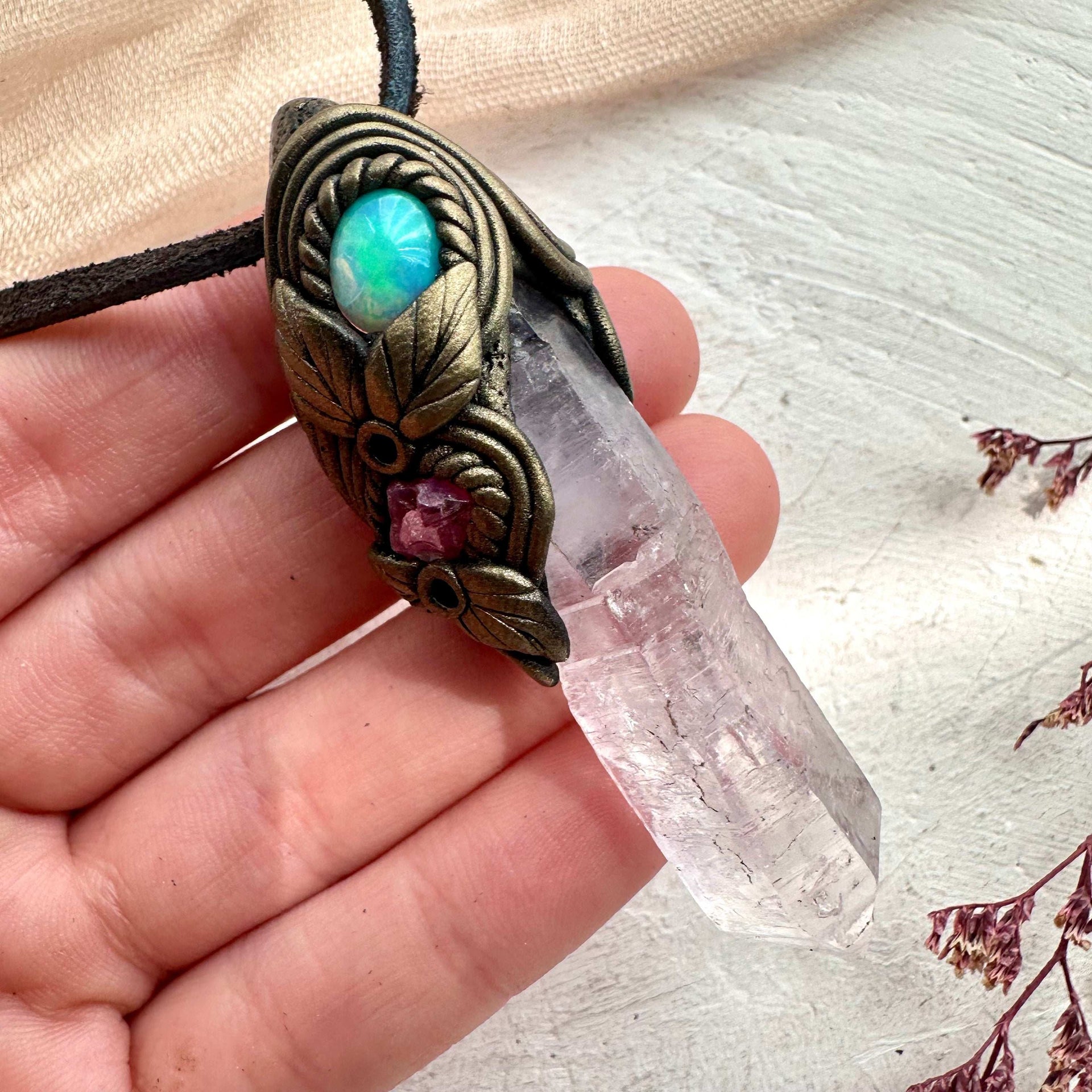 Vera Cruz Amethyst Opal and Spinel Necklace - FairyGardenGlow