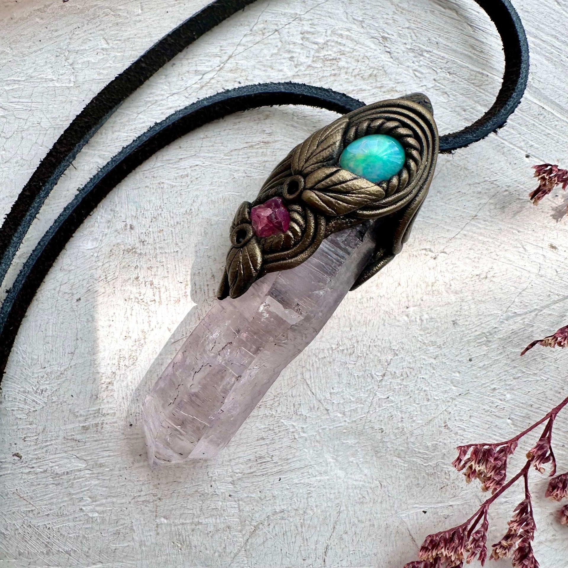 Vera Cruz Amethyst Opal and Spinel Necklace - FairyGardenGlow