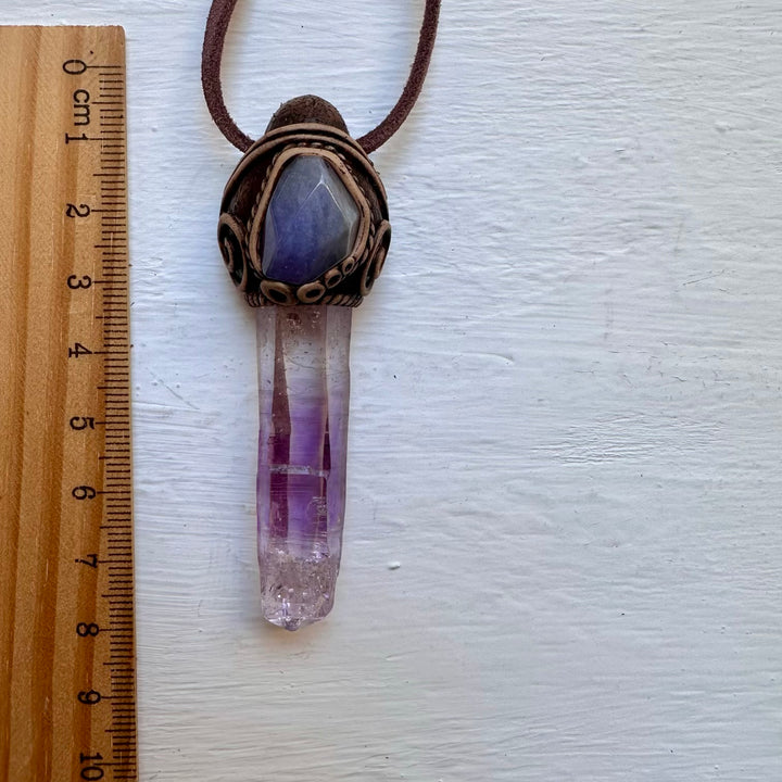 Vera Cruz Amethyst and Tanzanite Pendant Necklace - FairyGardenGlow