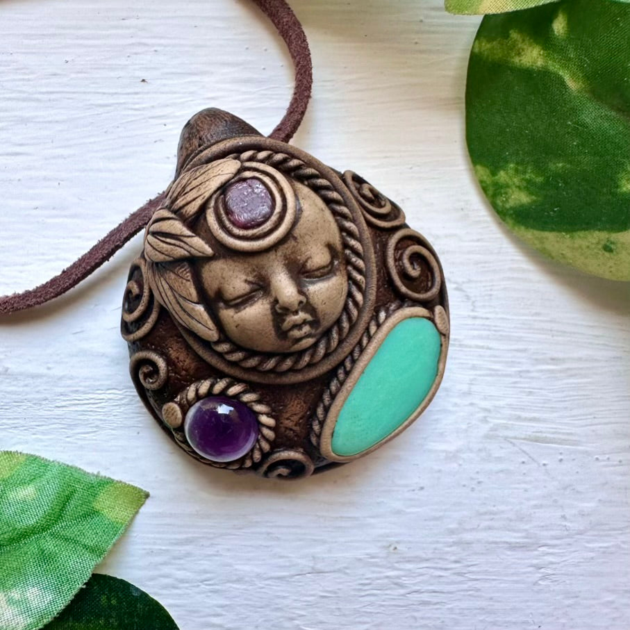 Chrysoprase Amethyst and Ruby Goddess Necklace - FairyGardenGlow