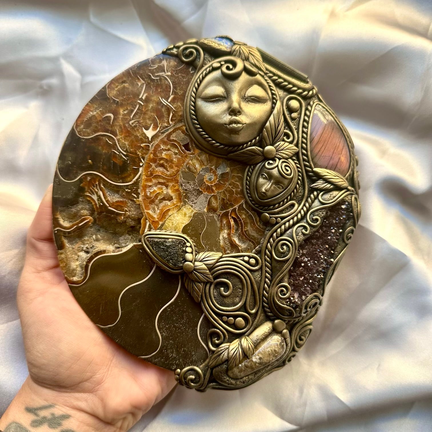 Goddess Meditation Enchanter Tool, Handmade Goddess Spiritual Tool, Crystal Home Decor - FairyGardenGlow