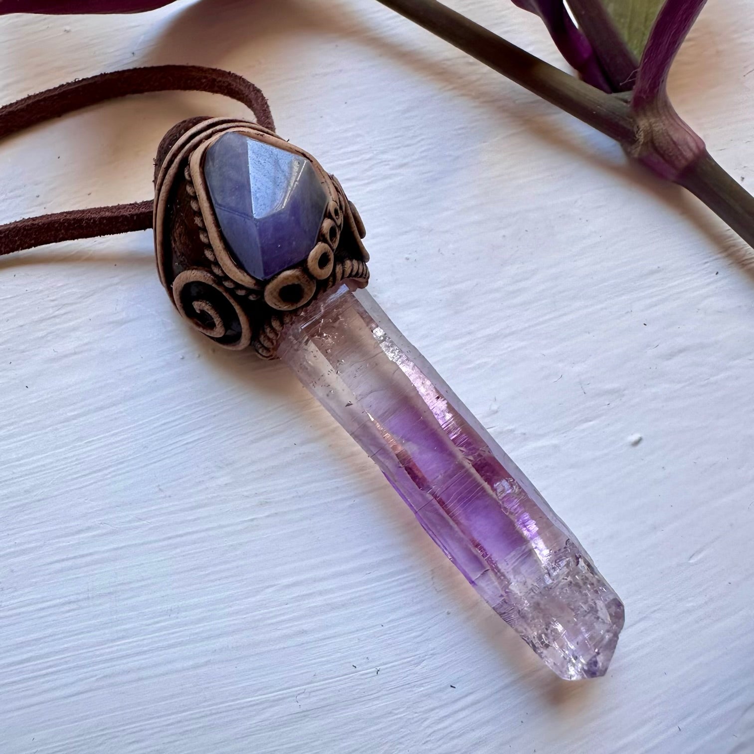 Vera Cruz Amethyst and Tanzanite Pendant Necklace - FairyGardenGlow