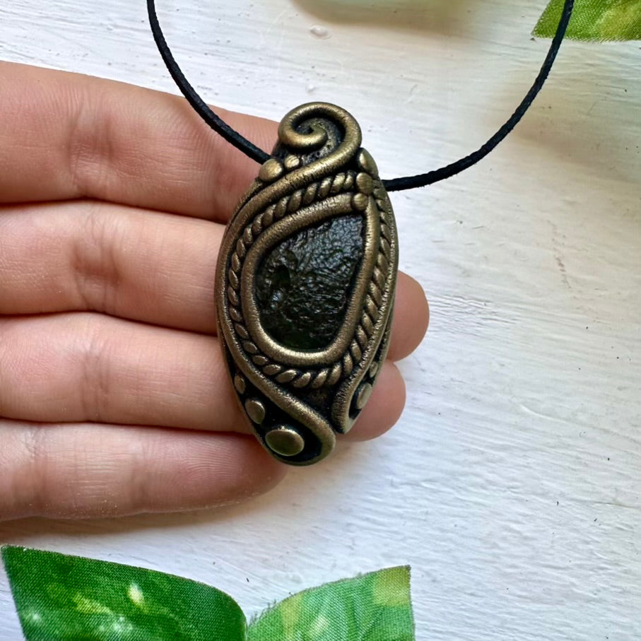 Moldavite Handmade Pendant Necklace - FairyGardenGlow