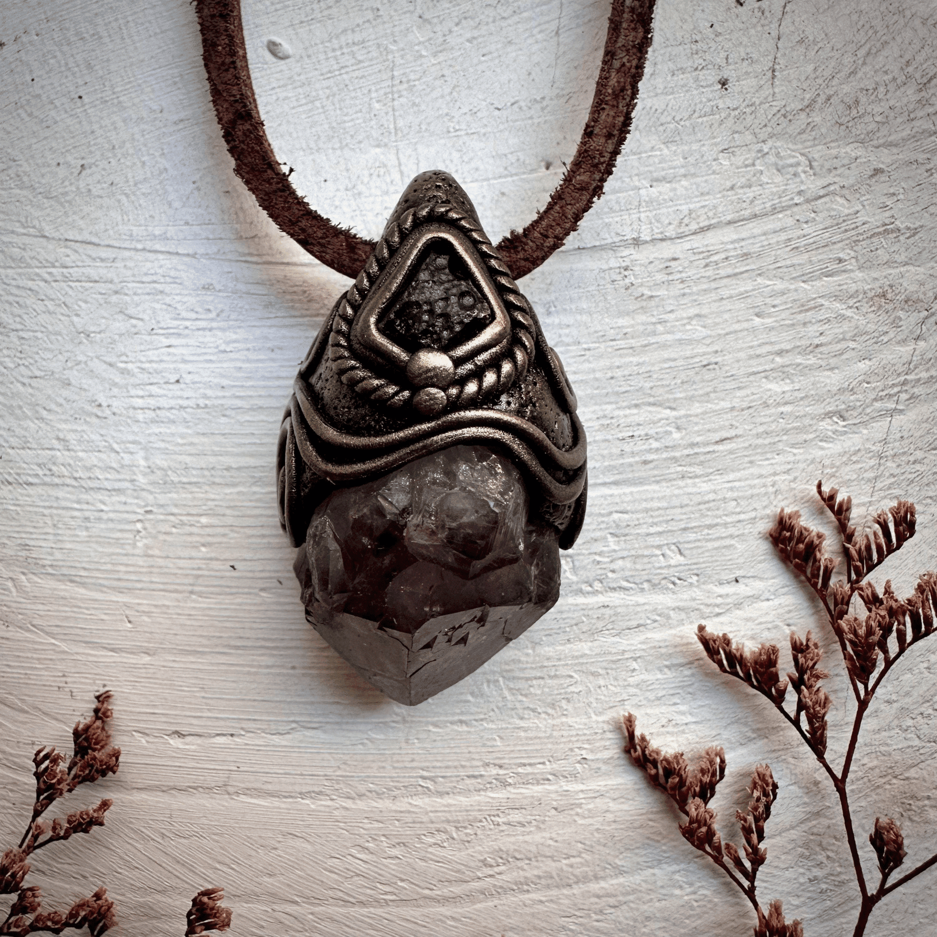 Amethyst and Moldavite Necklace - FairyGardenGlow