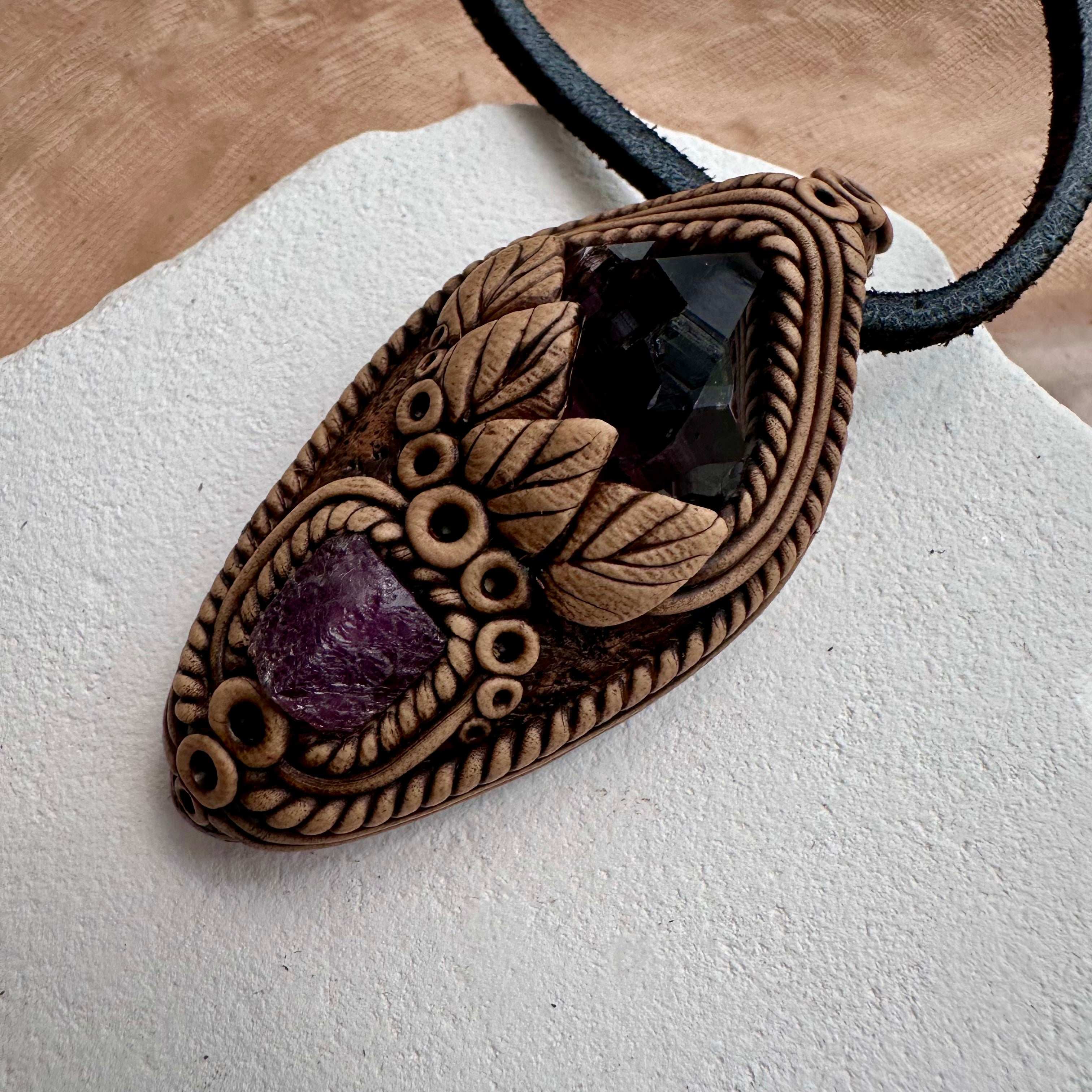 Amethyst and Raw Ruby Necklace - FairyGardenGlow