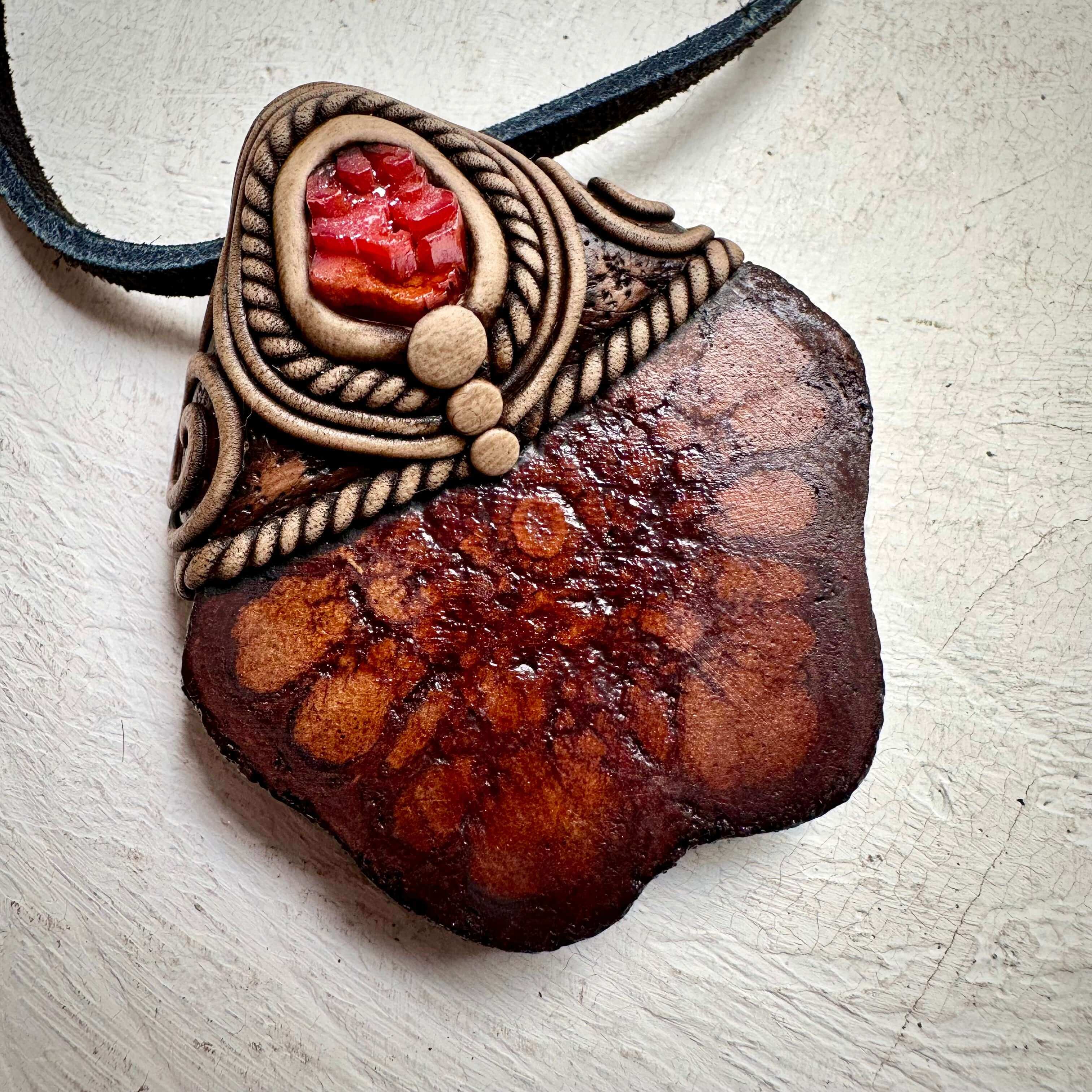 Ayahuasca and Vanadinite Necklace - FairyGardenGlow