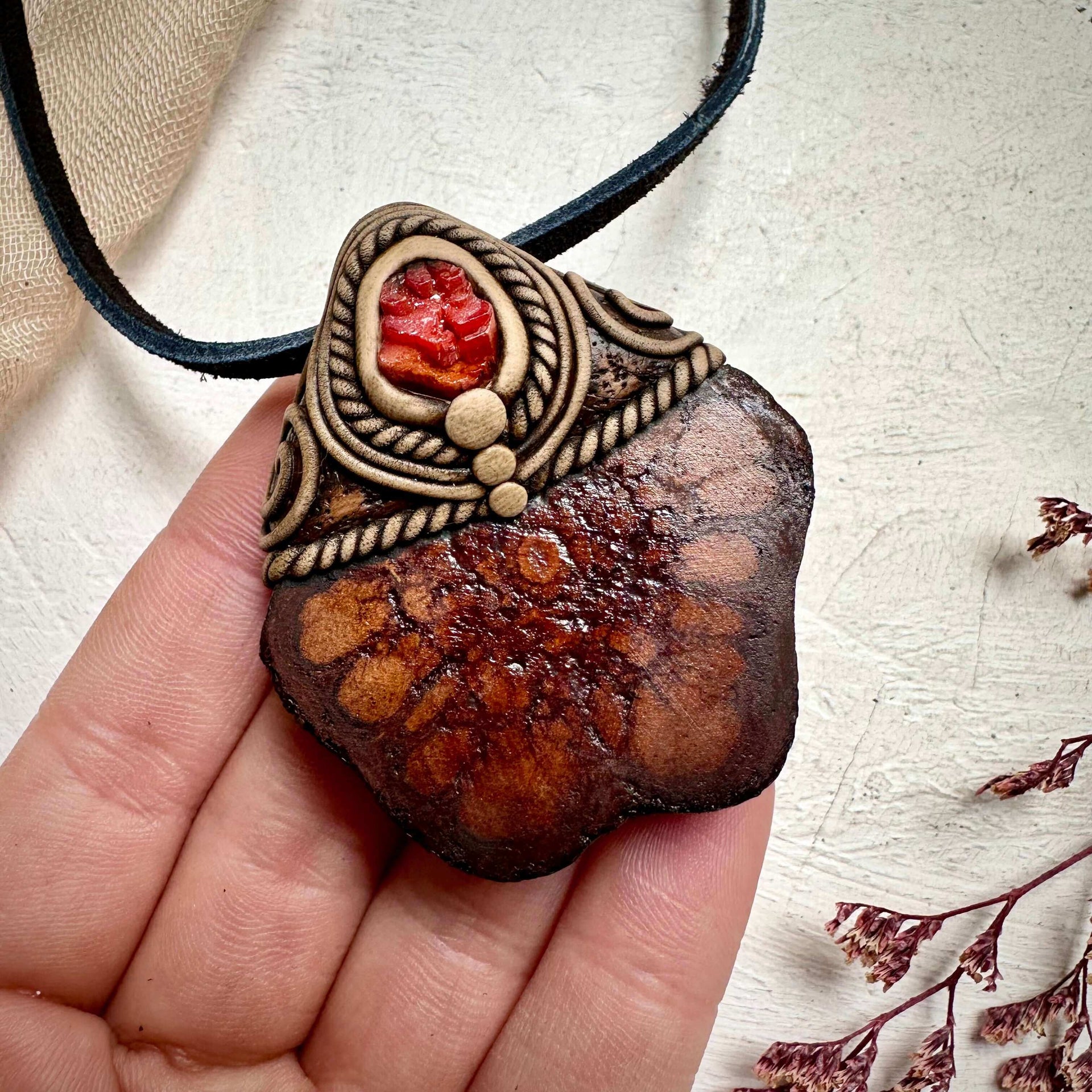 Ayahuasca and Vanadinite Necklace - FairyGardenGlow