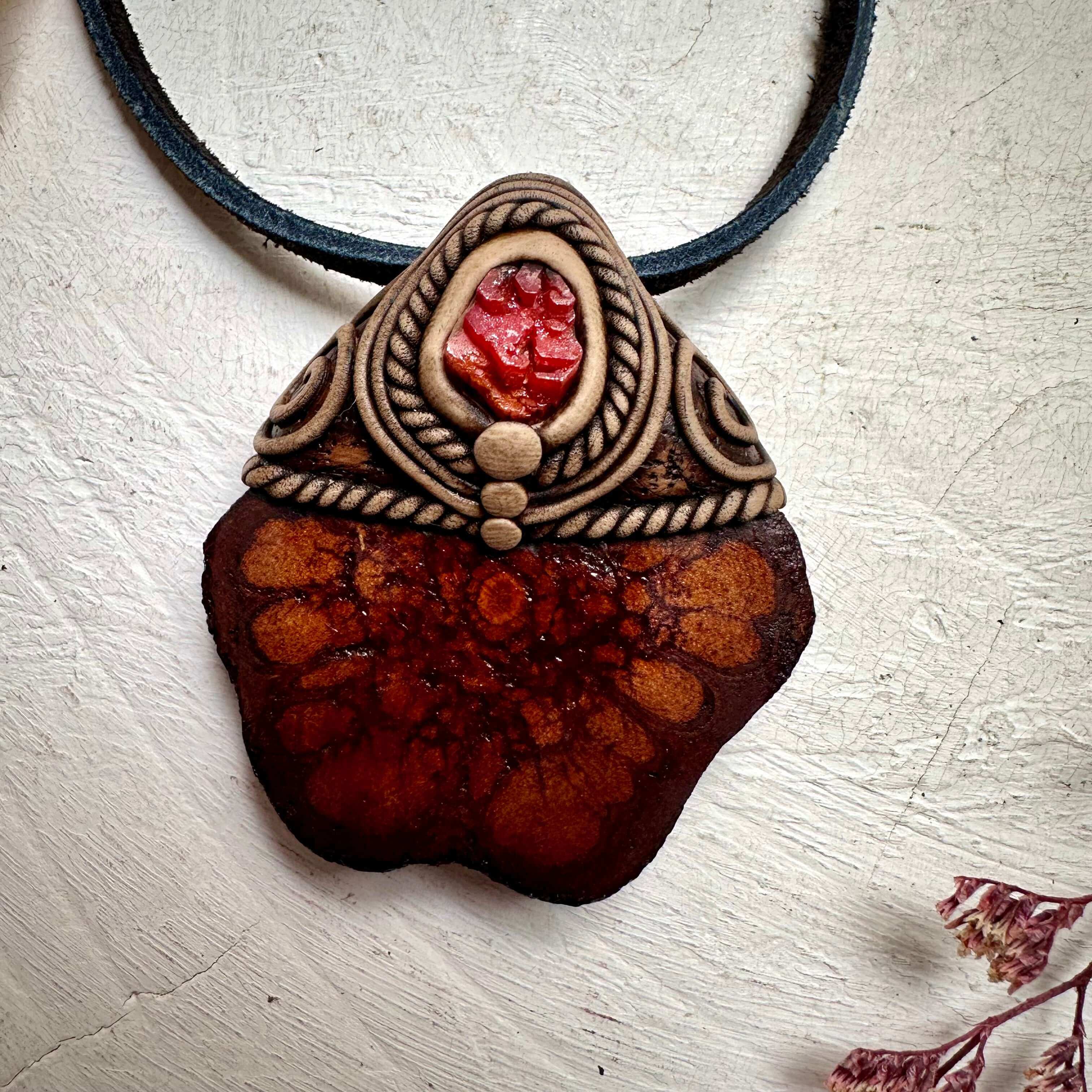 Ayahuasca and Vanadinite Necklace - FairyGardenGlow