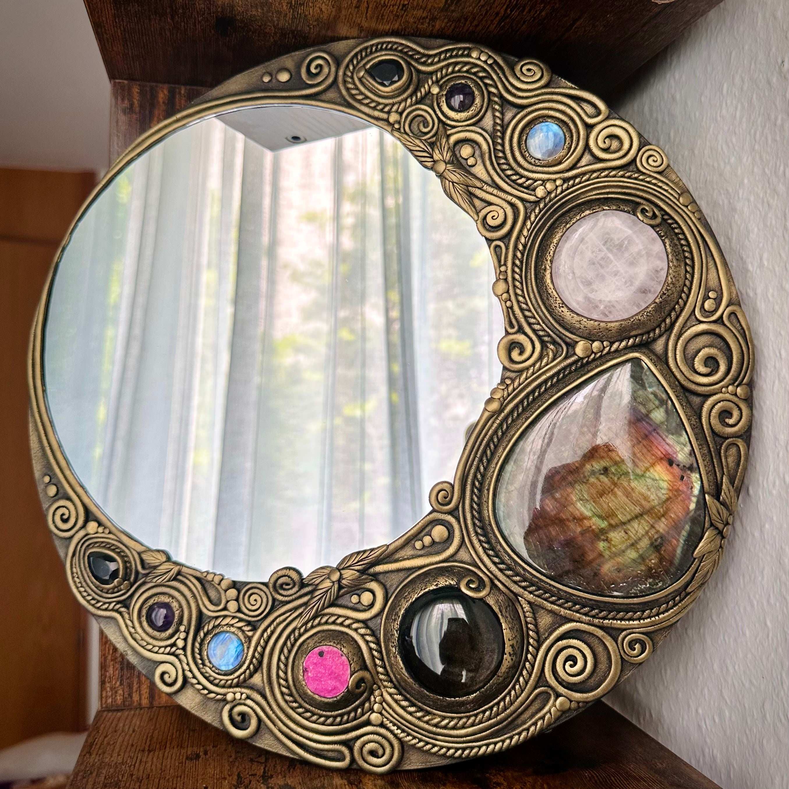 Handmade Crystal Mirror - FairyGardenGlow