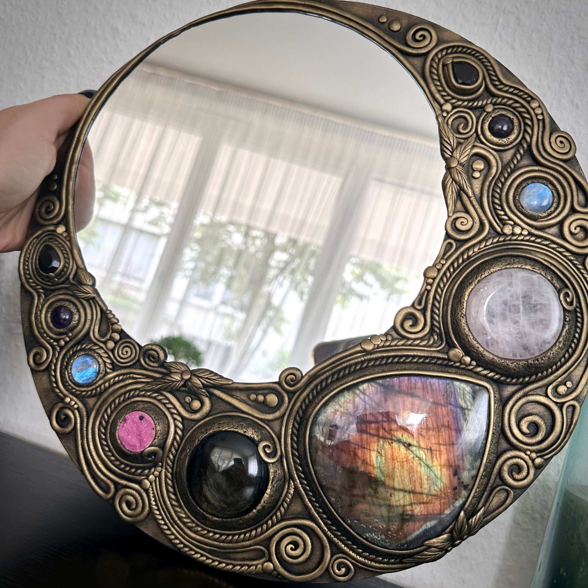 Handmade Crystal Mirror - FairyGardenGlow