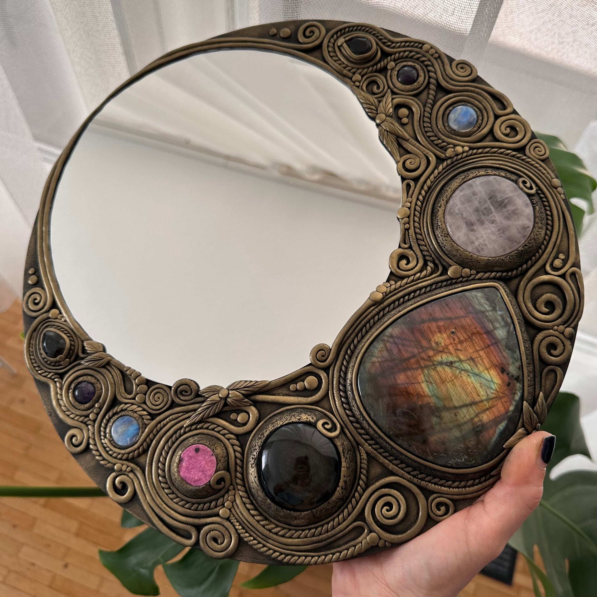 Handmade Crystal Mirror - FairyGardenGlow