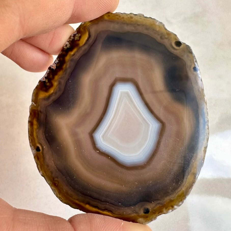 Natural polished Agate slice from Brazil