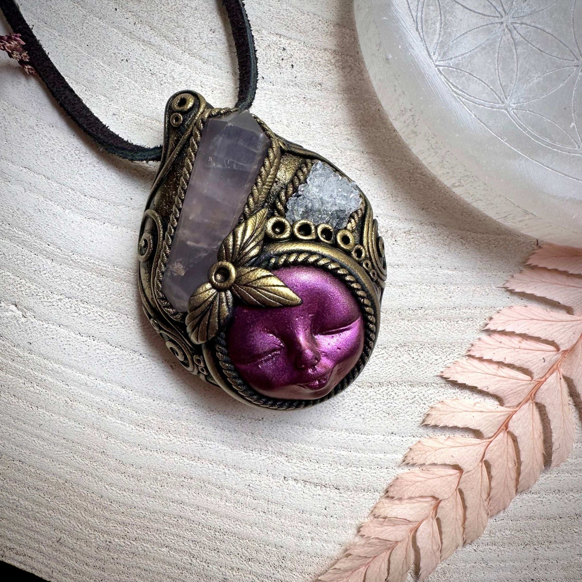 Rose Quartz and Apophyllite Goddess Necklace - FairyGardenGlow