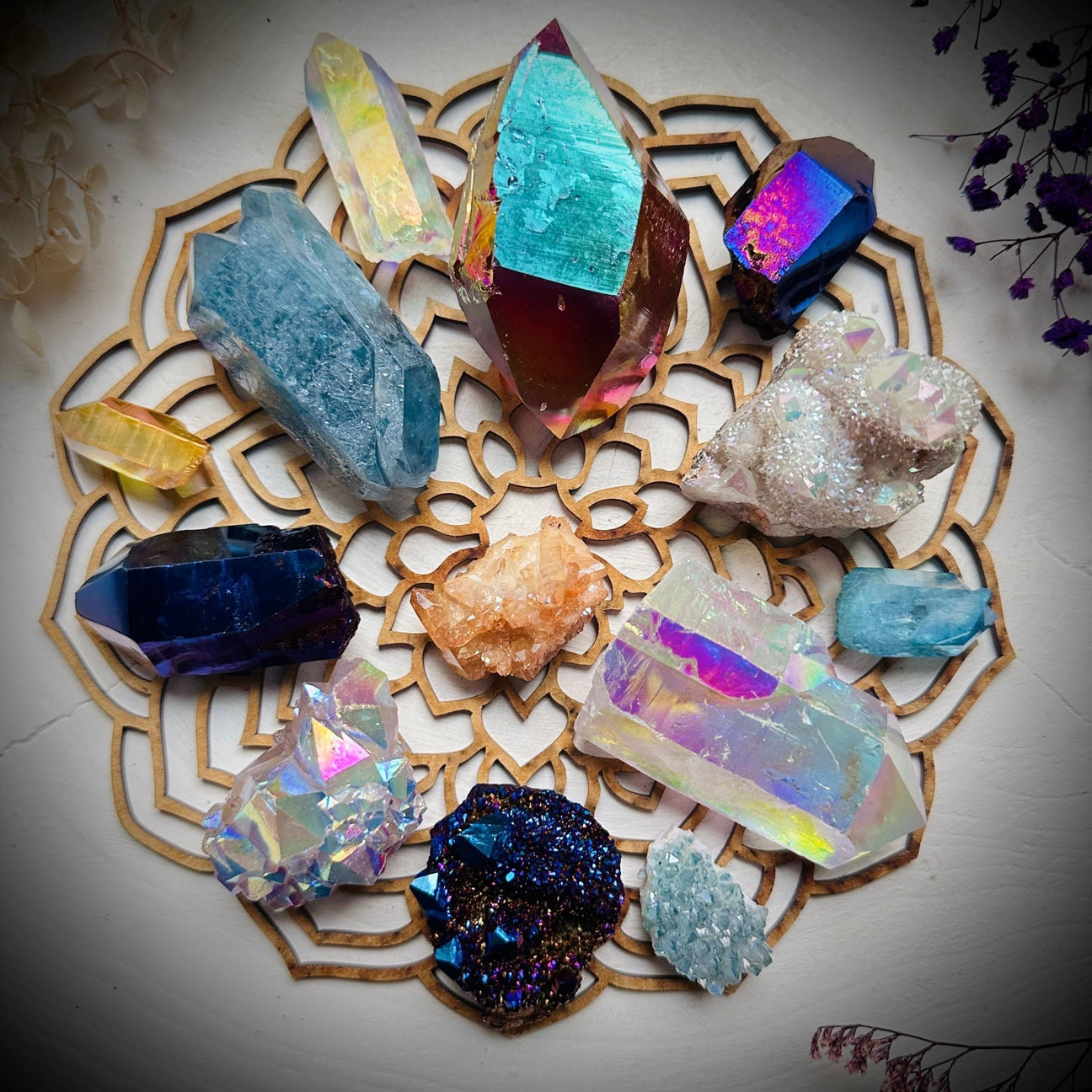 Aura Quartz Crystals - FairyGardenGlow