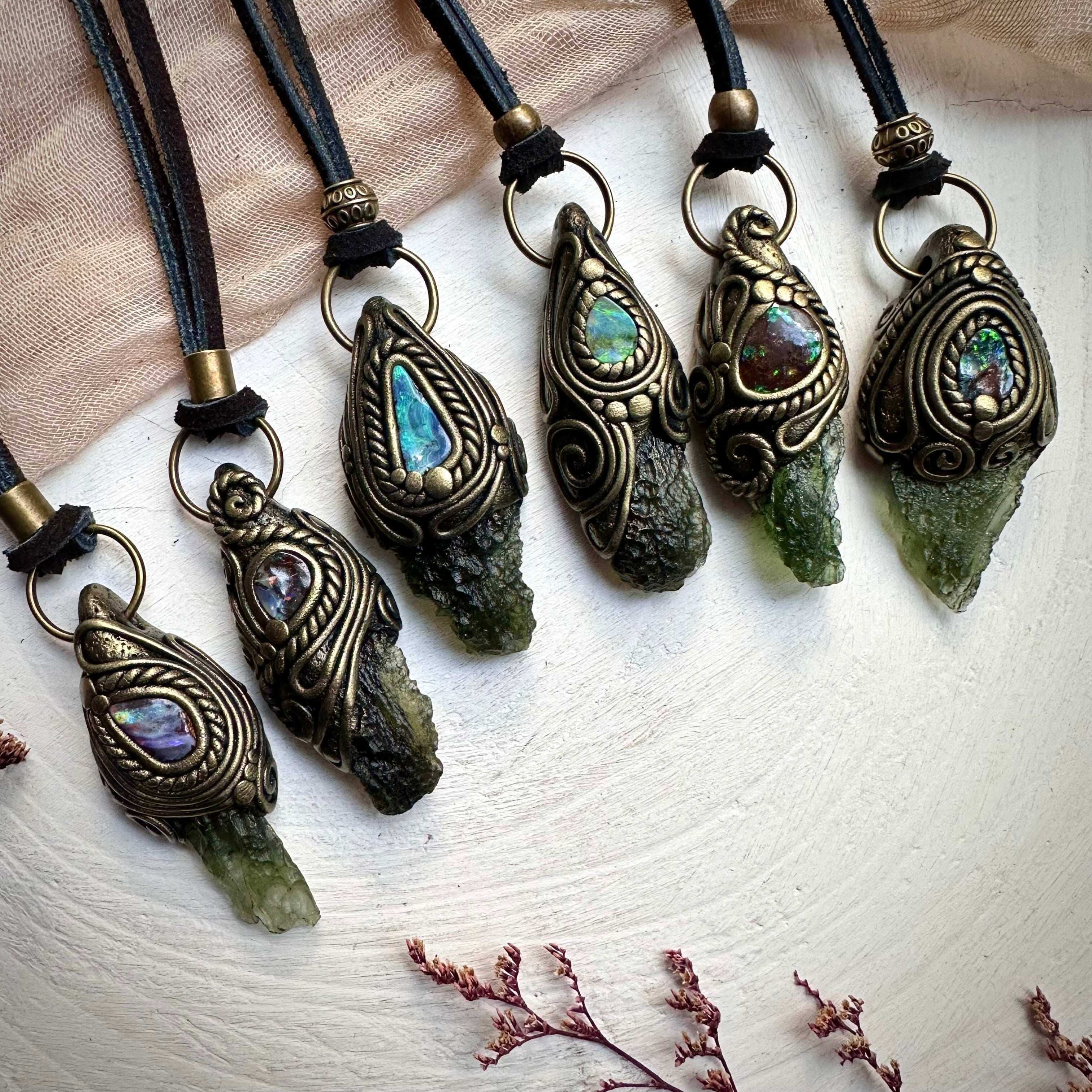 Moldavite Pendants - FairyGardenGlow