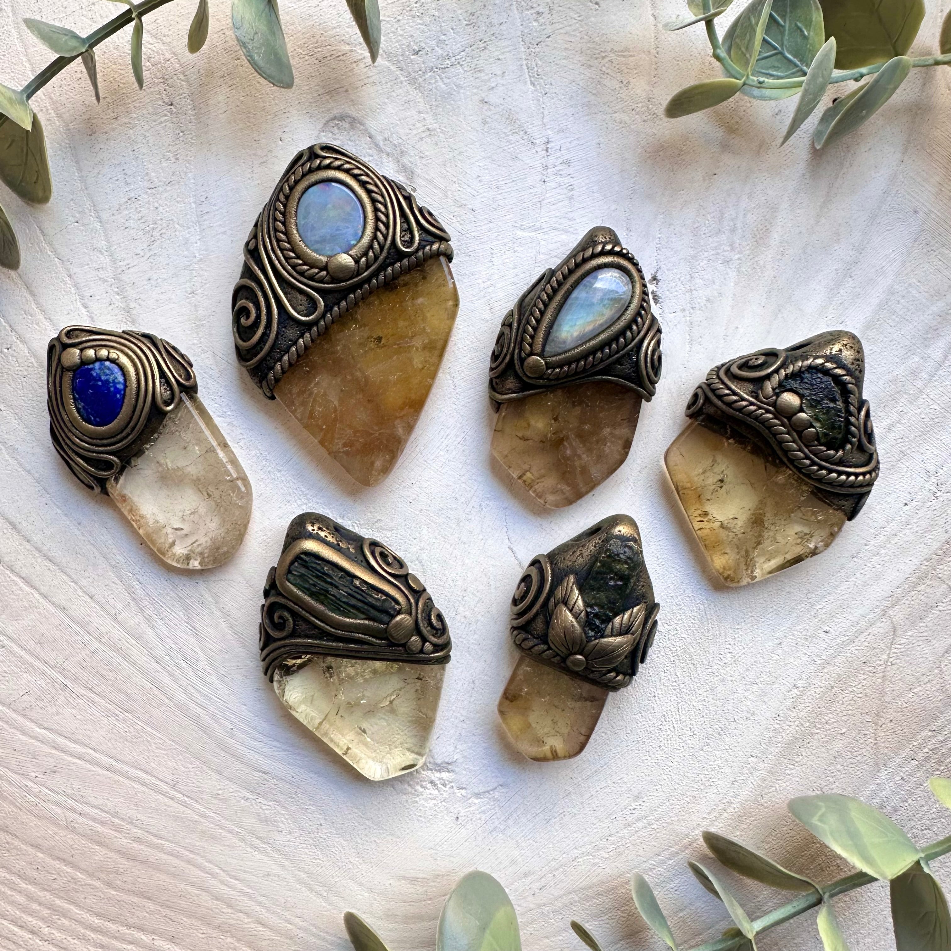 Radiant collection of Citrine necklaces, handcrafted as wearable talismans of abundance, confidence, and golden light.