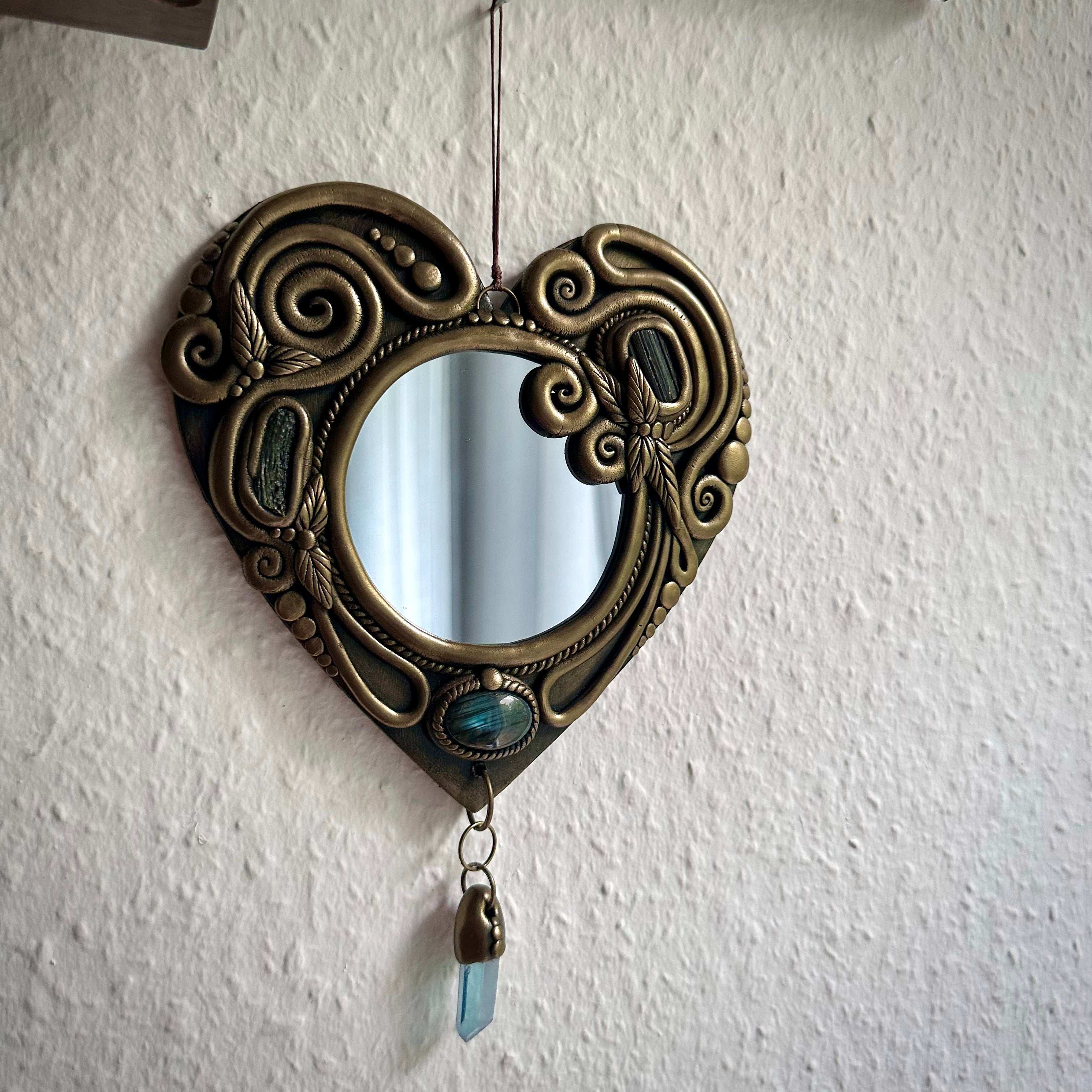 Crystal Mirror Wall Hanging - 21 cm - FairyGardenGlow