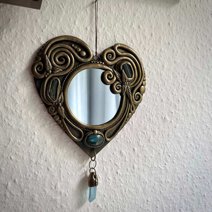 Crystal Mirror Wall Hanging - 21 cm - FairyGardenGlow