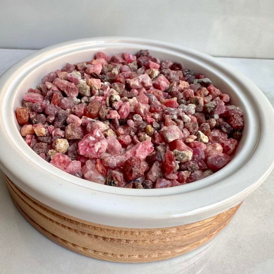 Unpolished Spinel stones pink red mineral specimens