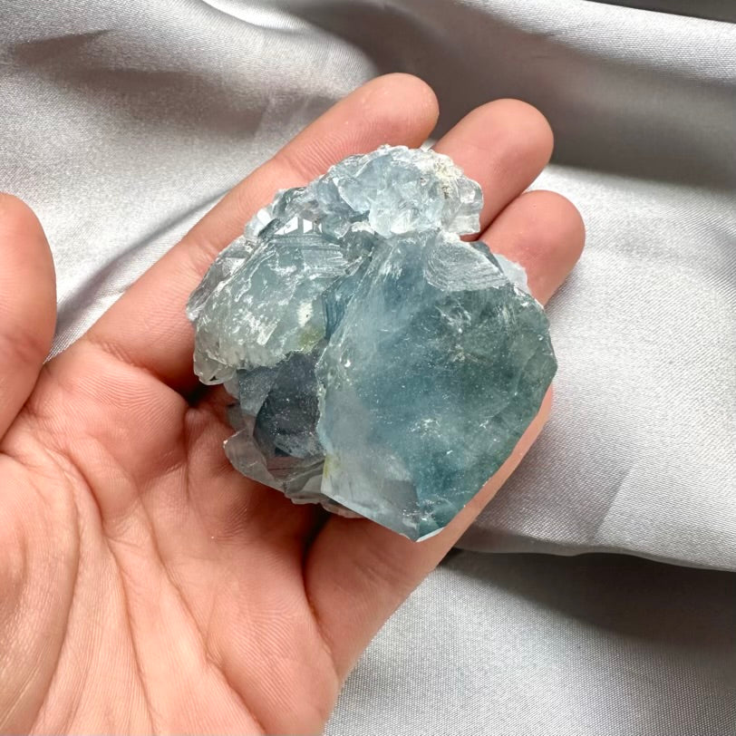Celestite Cluster / Deep Sky Blue - Unique (04) - FairyGardenGlow