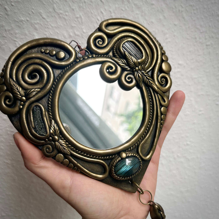 Crystal Mirror Wall Hanging - 21 cm - FairyGardenGlow