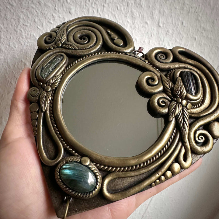 Crystal Mirror Wall Hanging - 21 cm - FairyGardenGlow