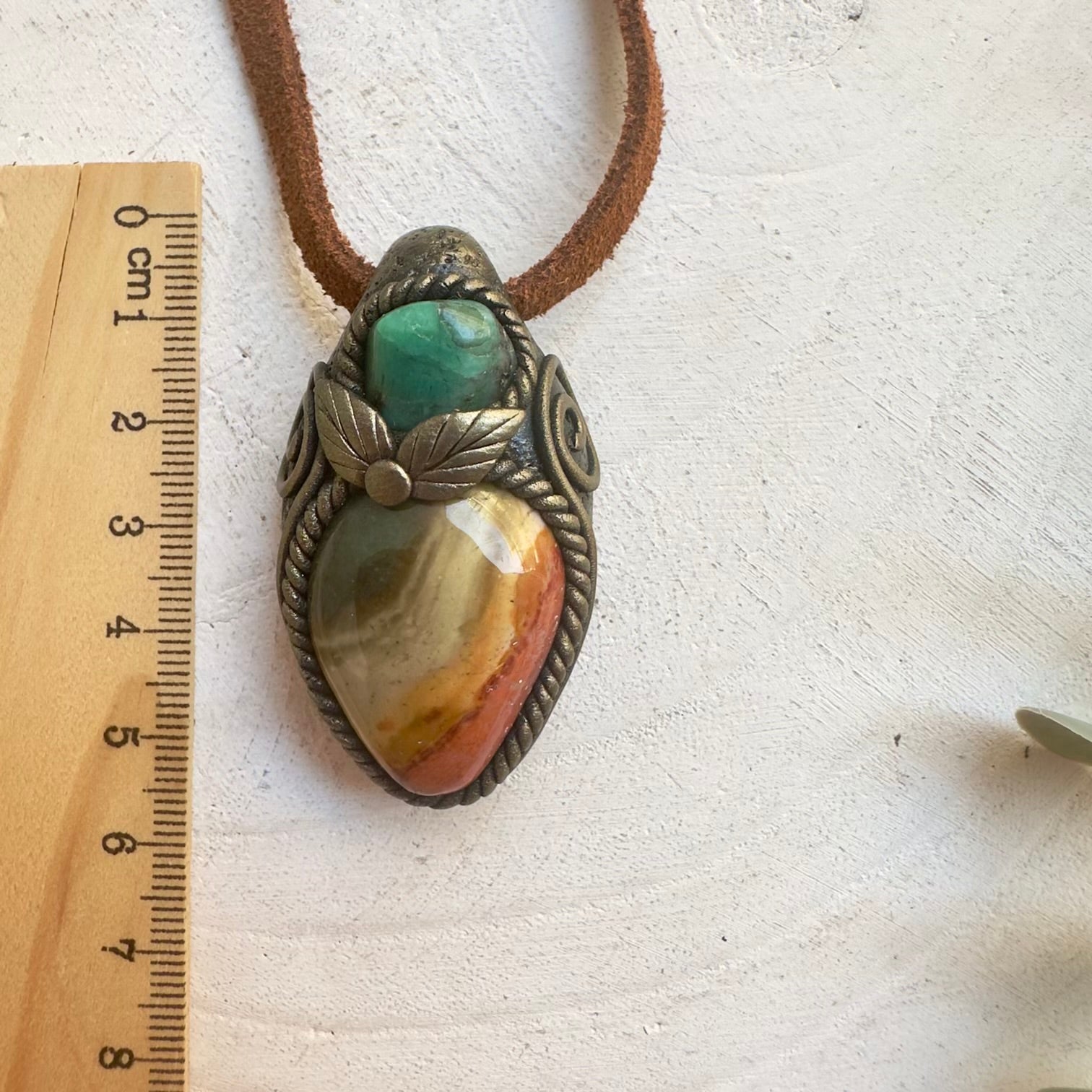 Healing stone necklace inspired by earth energy and nature