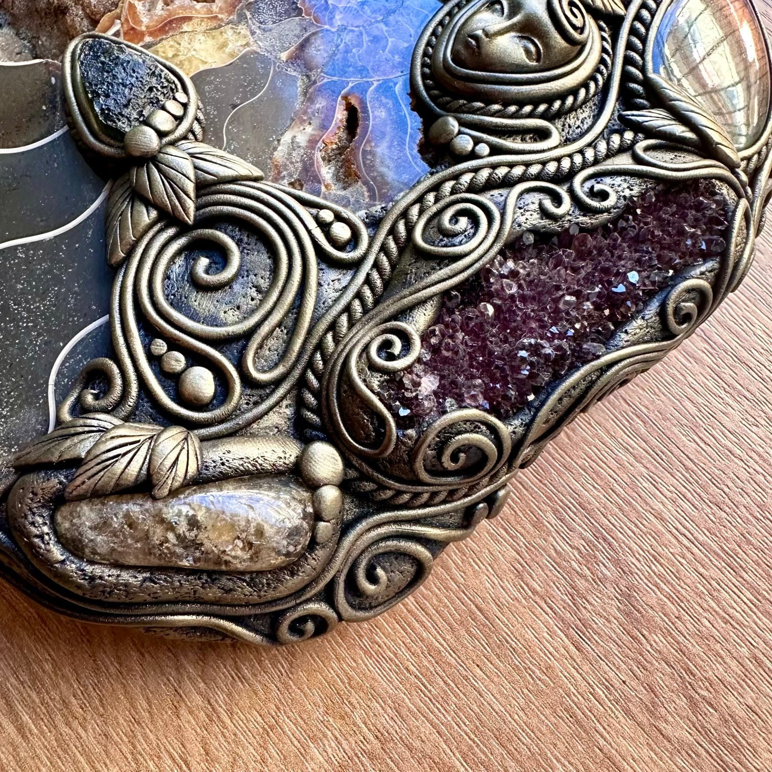 Goddess Meditation Enchanter Tool, Handmade Goddess Spiritual Tool, Crystal Home Decor - FairyGardenGlow