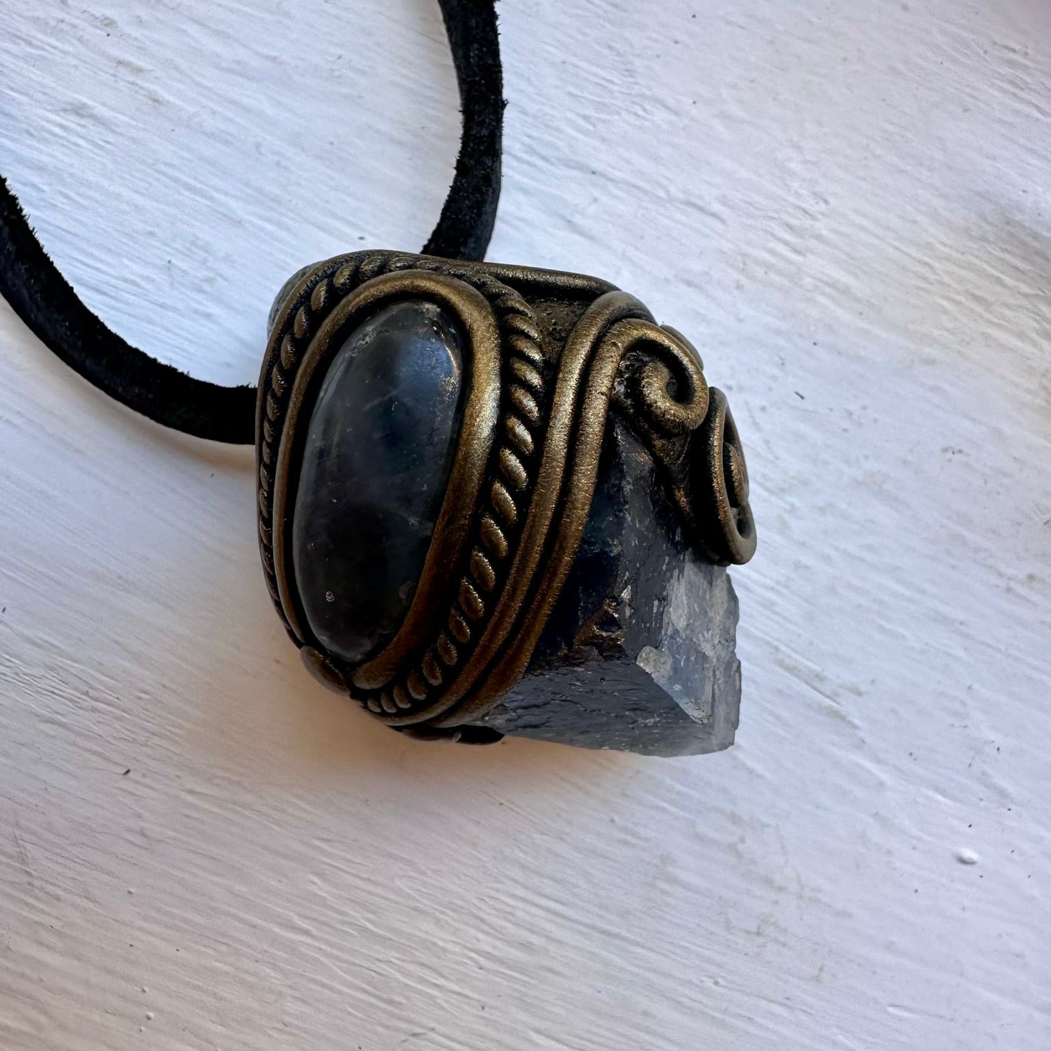 Blue Fluorite and Celestite Necklace - FairyGardenGlow