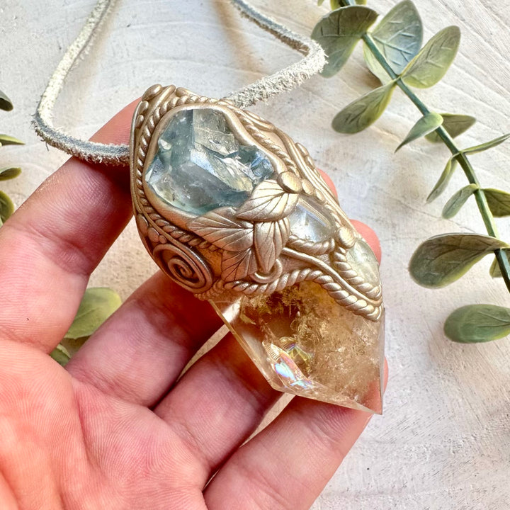 High vibration crystal wand with citrine celestite and topaz energy