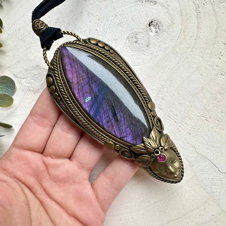 Crystal necklace designed for feminine power and transformation