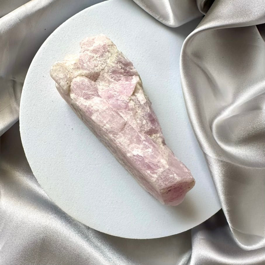 Raw Kunzite Crystal / Large - Unique - FairyGardenGlow
