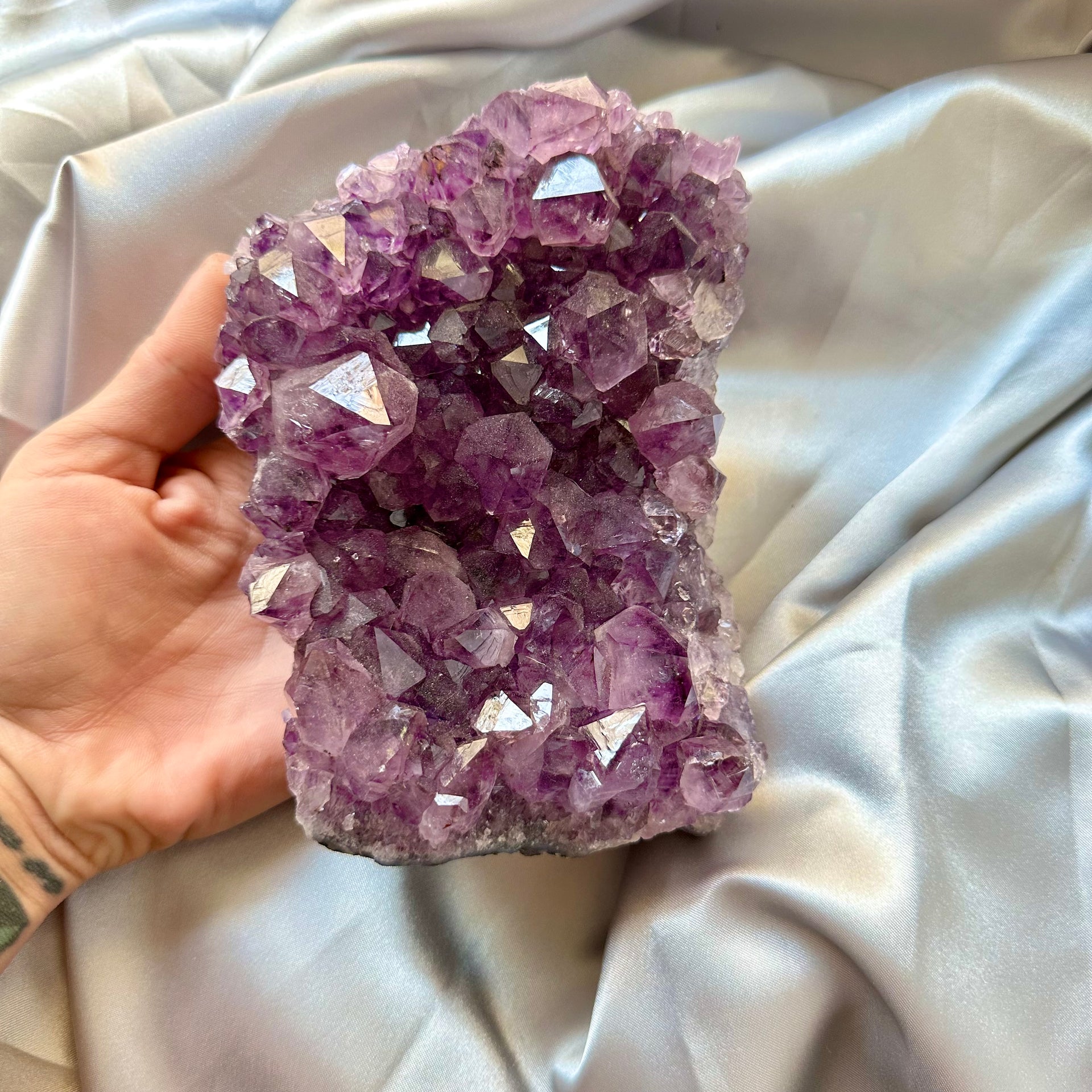 Large Amethyst Cluster - Brazilian Amethyst - Unique - FairyGardenGlow