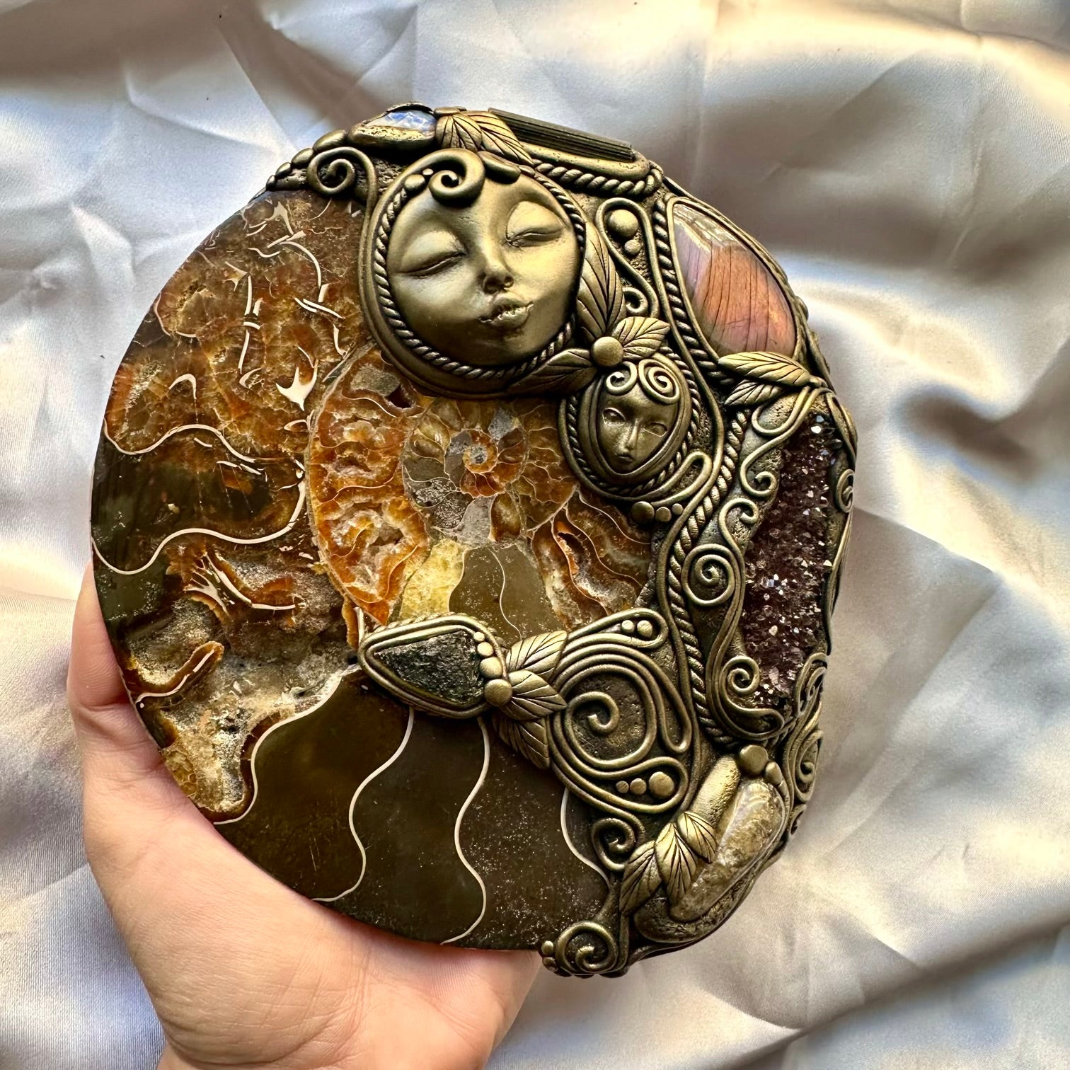 Goddess Meditation Enchanter Tool, Handmade Goddess Spiritual Tool, Crystal Home Decor - FairyGardenGlow