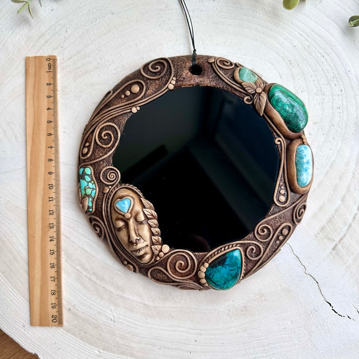 Goddess energy crystal wall hanging with earth and ocean stones