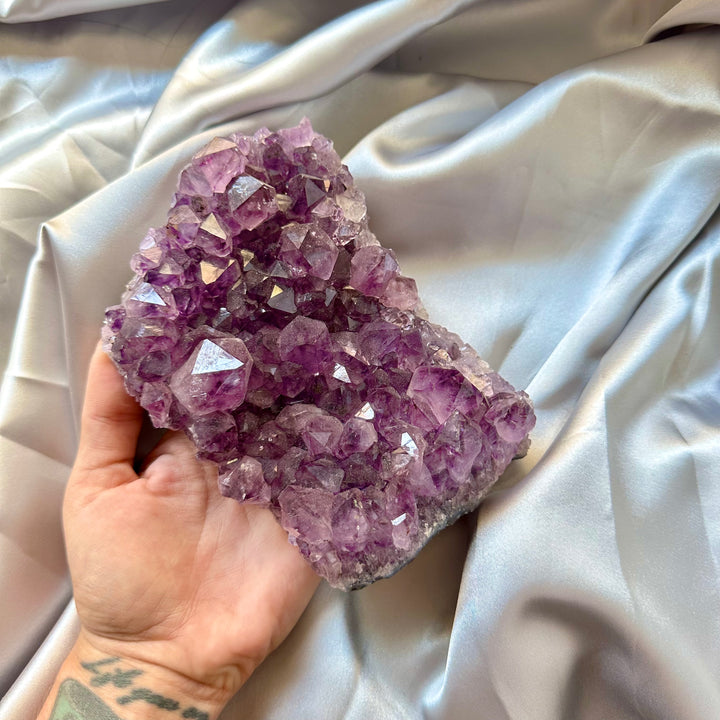 Large Amethyst Cluster - Brazilian Amethyst - Unique - FairyGardenGlow