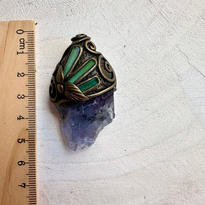 Spiritual jewelry combining fluorite and green tourmaline